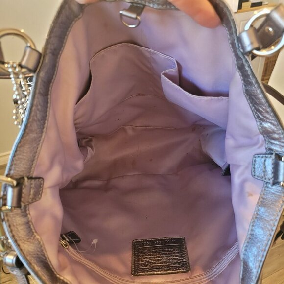 Coach Audrey Medium Cinched North South Tote Gunmetal Silver - Picture 4 of 12